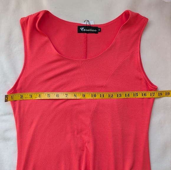 Creation Coral Sleeveless Layered Midi Dress Feminine Minimalist Size S - Picture 7 of 11